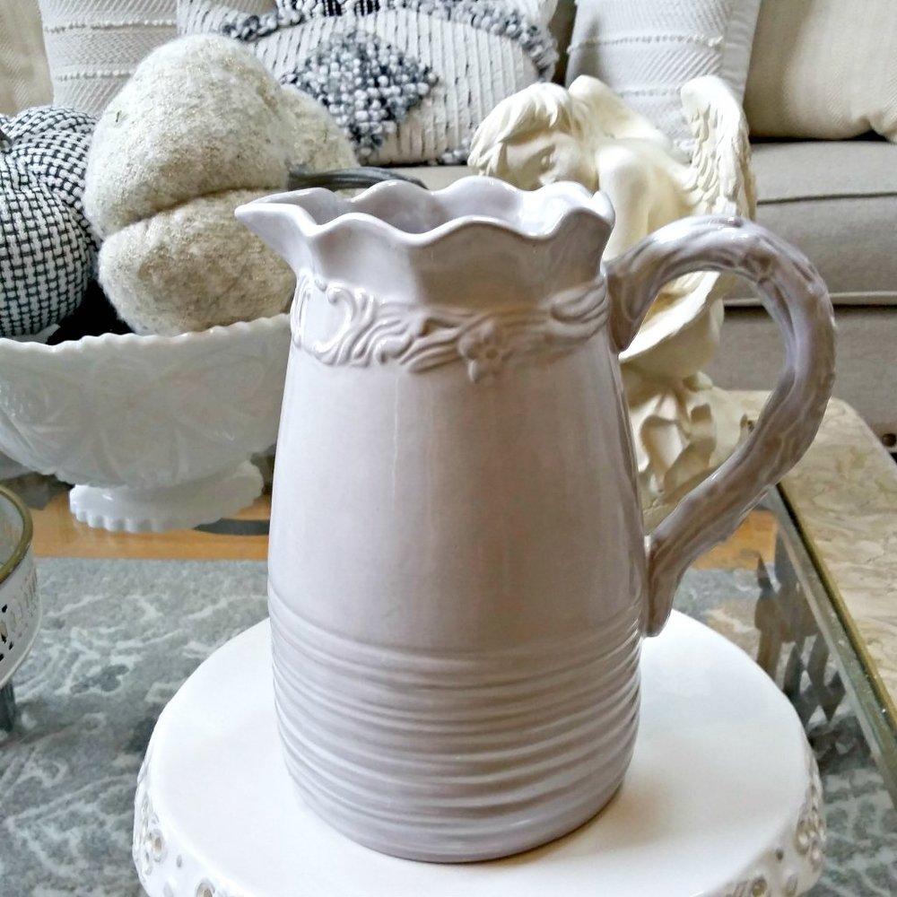 BEAUTIFUL Pale GREY Baum Bros PITCHER